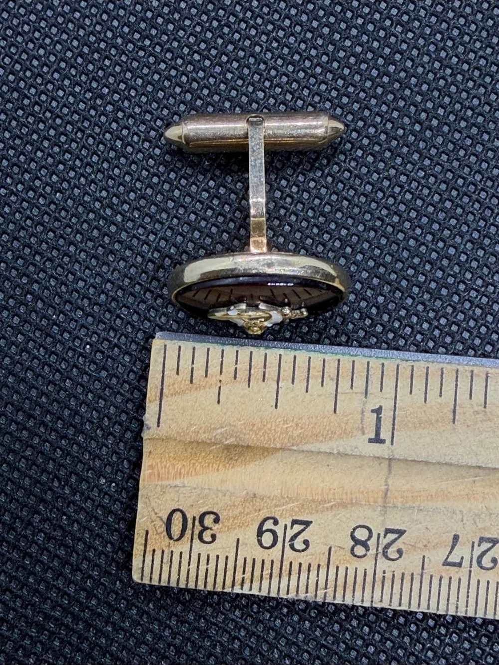 Vintage Shriners Cuff Links Red and Gold Tone Scimitar Crescent Moon Sphinx